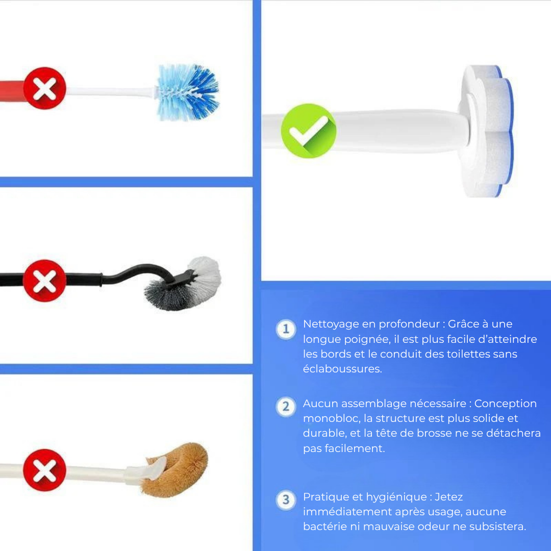 Baguette jetable pour nettoyer les toilettes - 8 recharges Ocean Breeze