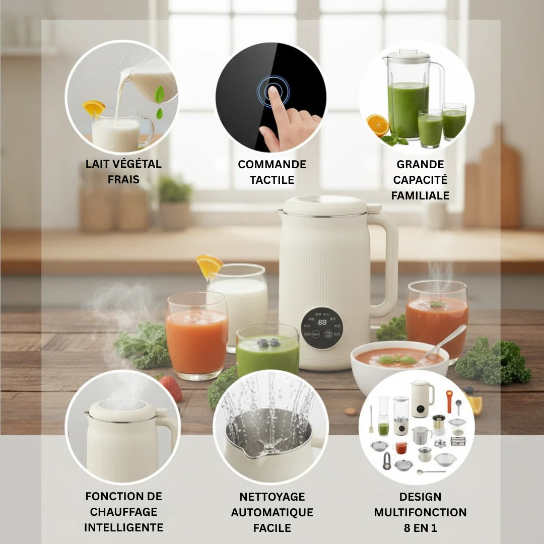 VitaMixia - Transformez 30 centimes d'amandes en 1L de lait onctueux. En 3 minutes.