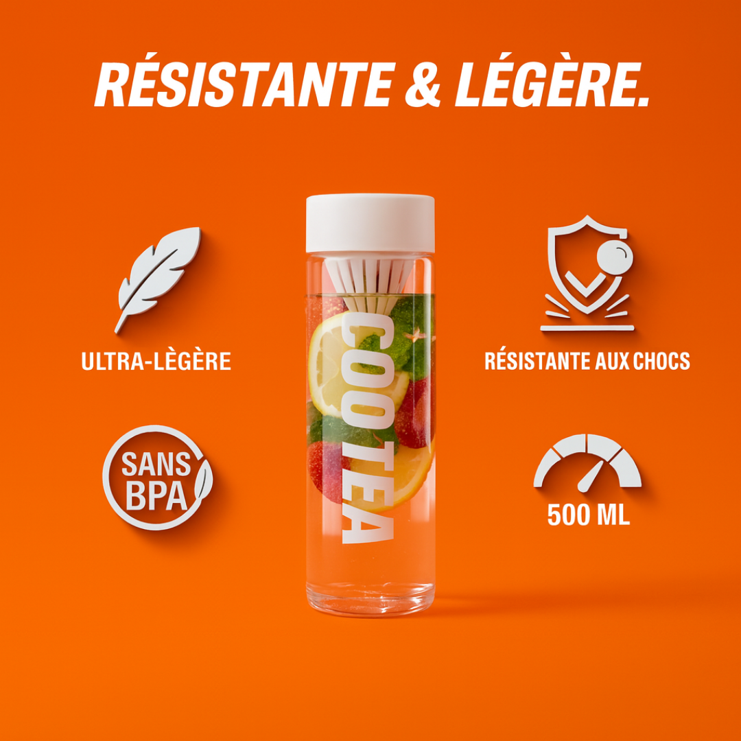 Bouteille portable avec filtre anti-résidus intégré