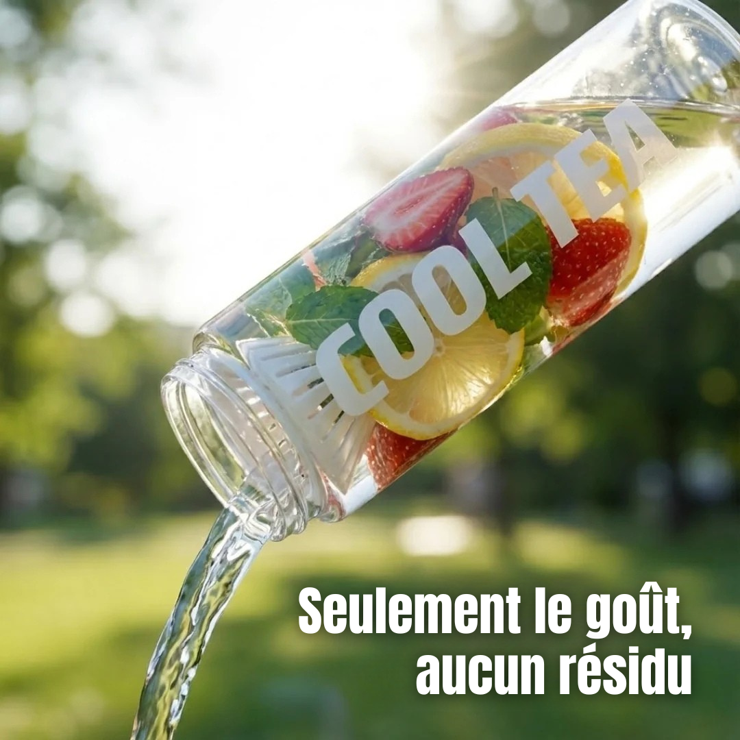 Bouteille portable avec filtre anti-résidus intégré