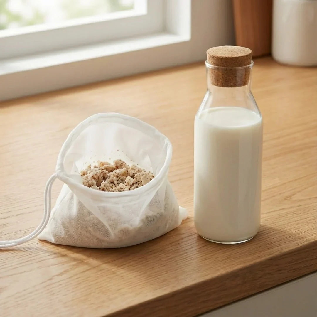 Conjunto de sacos filtrantes de alta qualidade em tecido natural (laváveis e reutilizáveis)