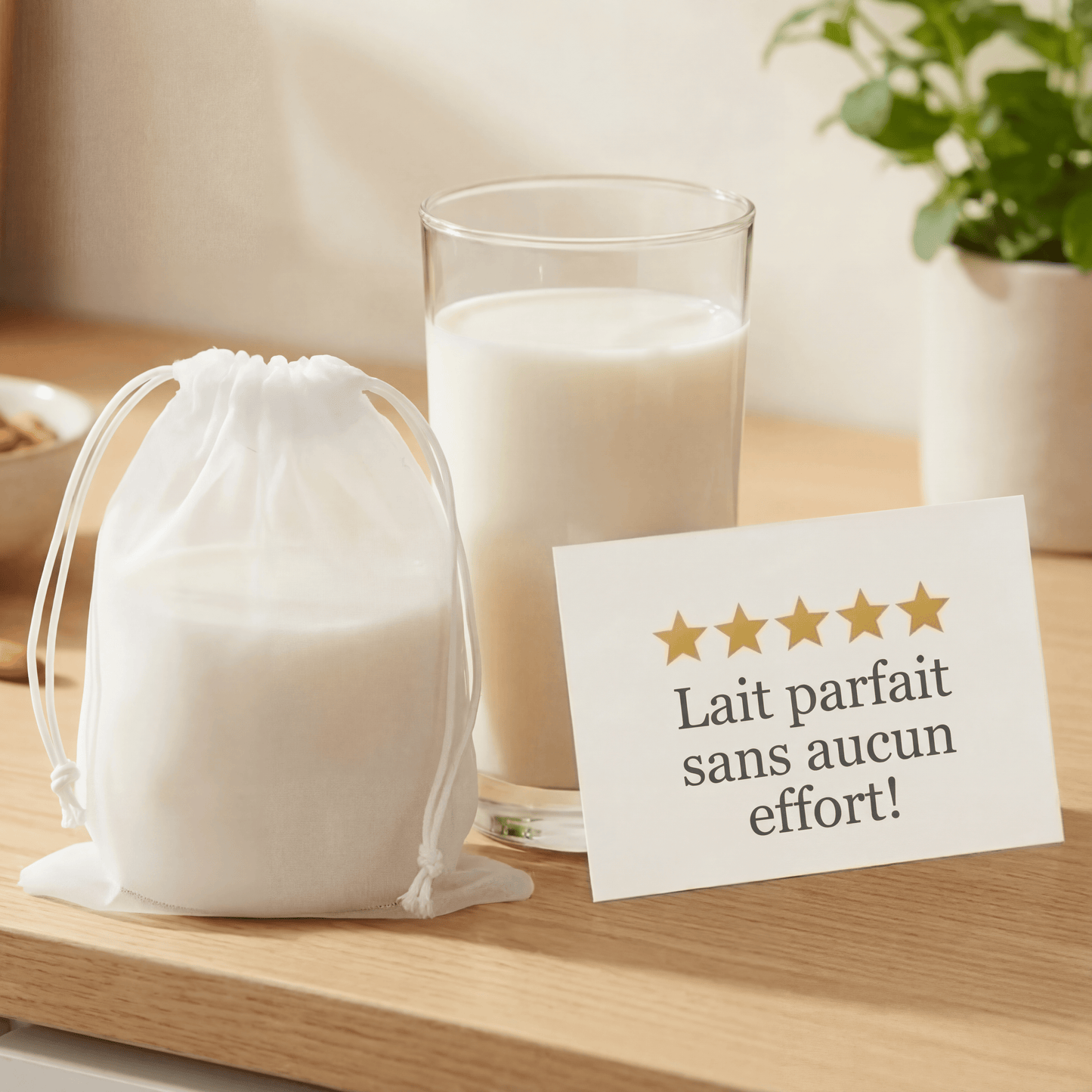 Conjunto de sacos filtrantes de alta qualidade em tecido natural (laváveis e reutilizáveis)