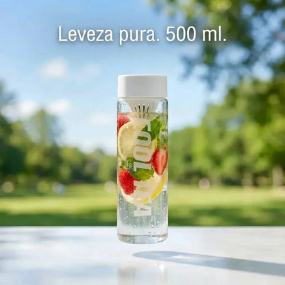Garrafa portátil com filtro anti-resíduos integrado