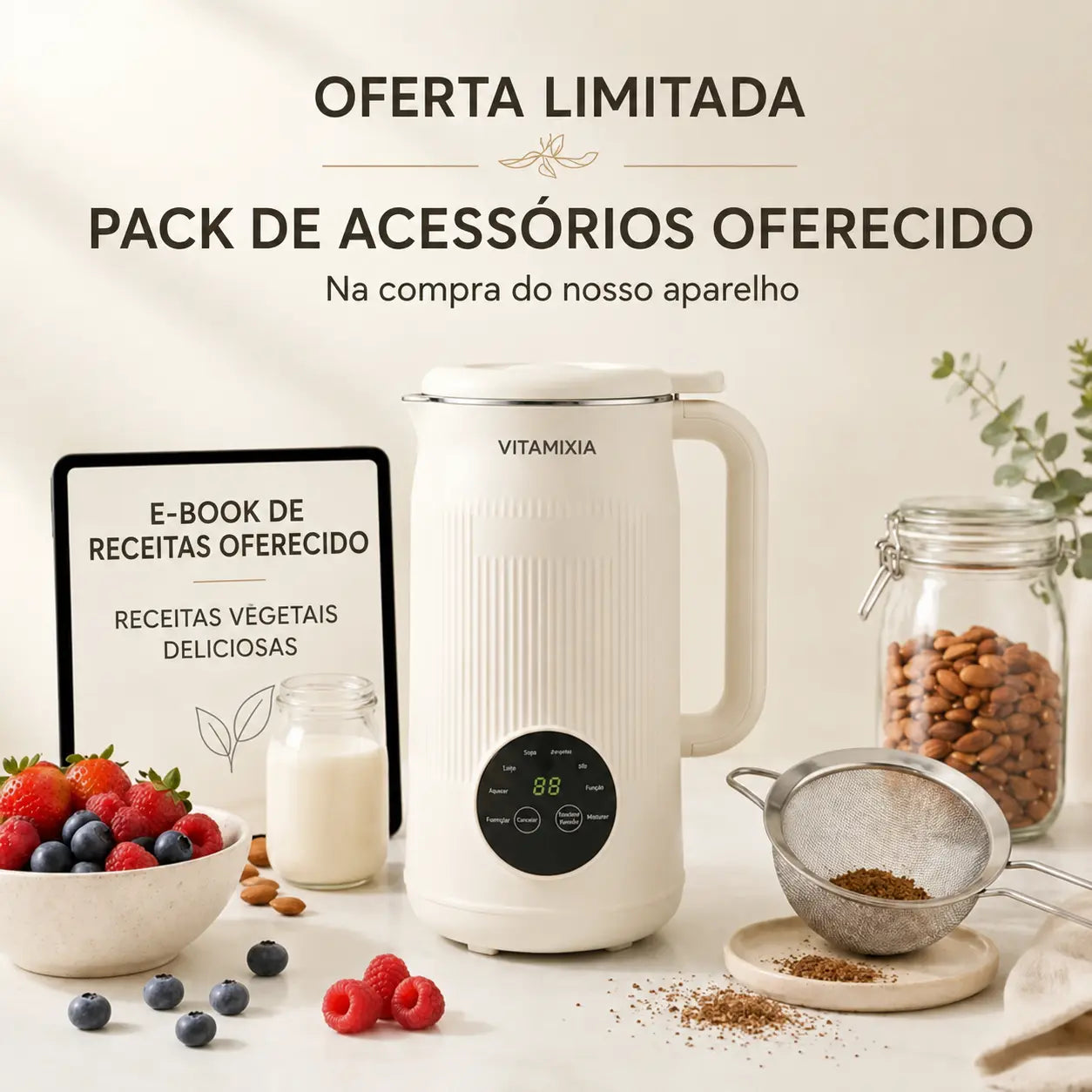Vitamixia — Leite Vegetal Caseiro, Com Textura Perfeita E Cremosa