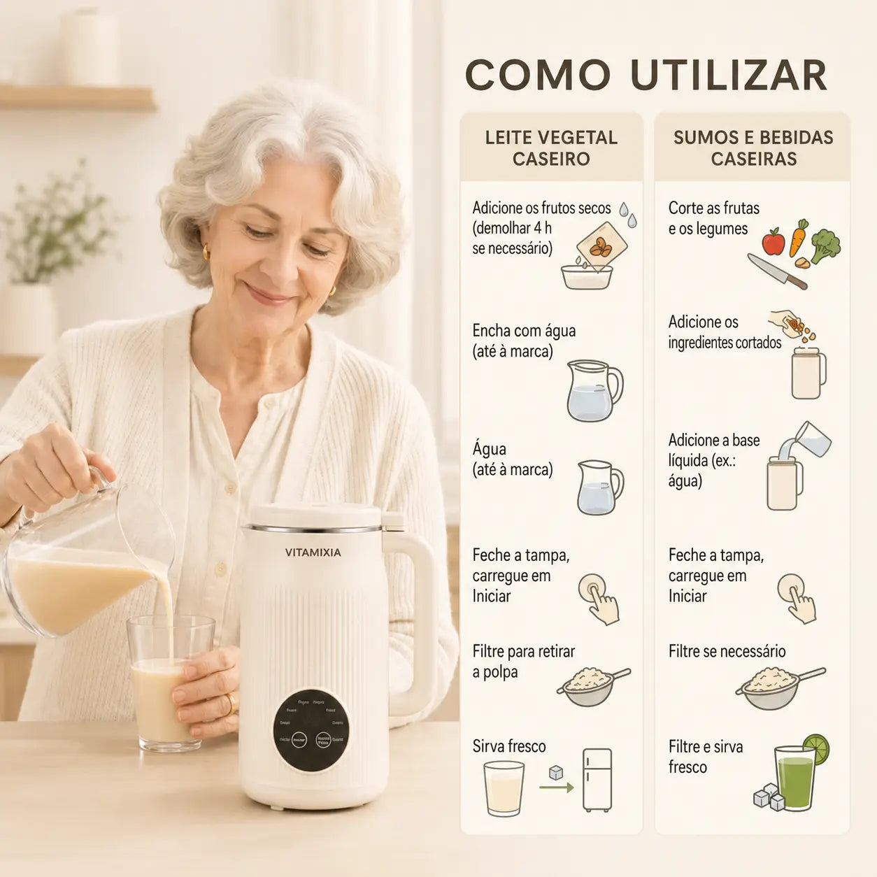 Vitamixia — Leite Vegetal Caseiro, Com Textura Perfeita E Cremosa
